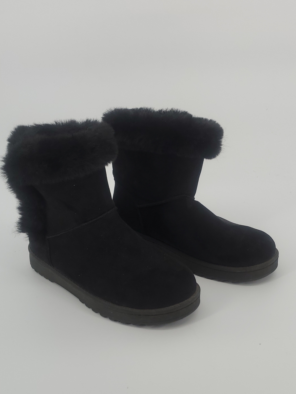 SO Black Faux Fur Cuffed Winter Boots